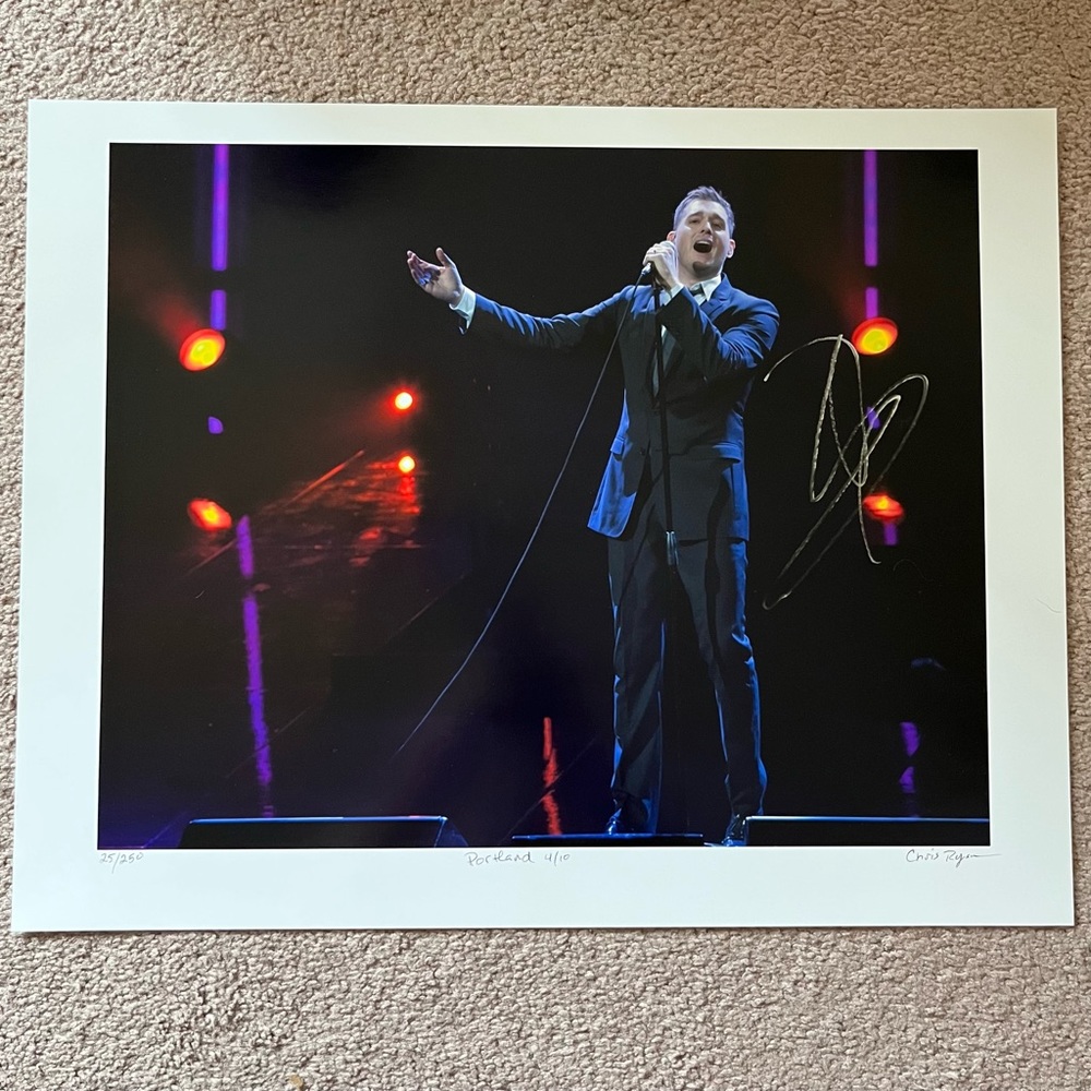 Michael Bublé Autographed Poster 16x20 Rock Paper Photo (25/250)